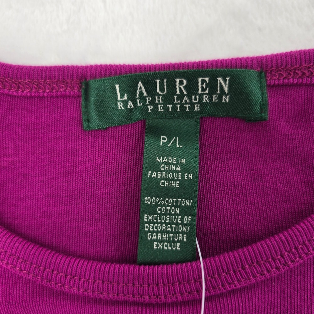 Lauren Ralph Lauren Top Womens PL Long Sleeve Tee Purple Magenta Lot of 2 NWT - Picture 2 of 16